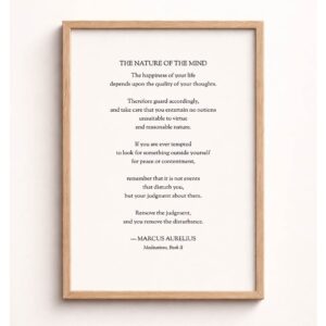 Marcus Aurelius Nature of the Mind Stoic Typography Print