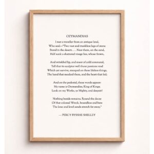 Ozymandias Shelley Typography Wall Art