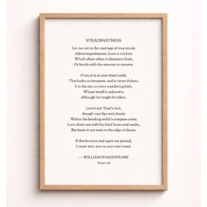 Shakespeare Sonnet 116 Love Typography Print